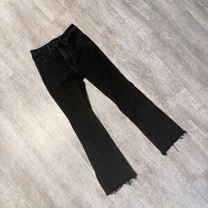 Cider High Waisted Straight Flare Jeans Black 0/24” Stretch